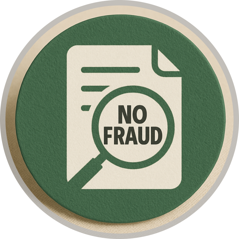 No fraud icon